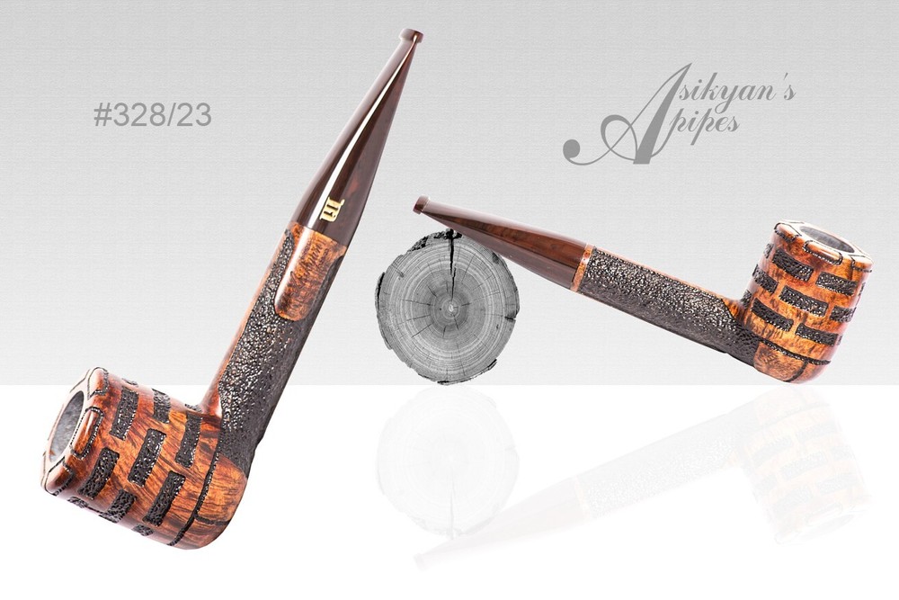 Asikyan Pipe  #328/23 Billiard Art Rusticated  Hand Made