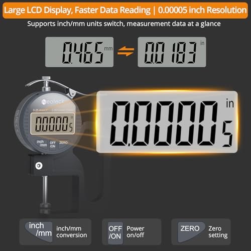 Digital Thickness Gauge 0-1"/0.00005" Silver-grey
