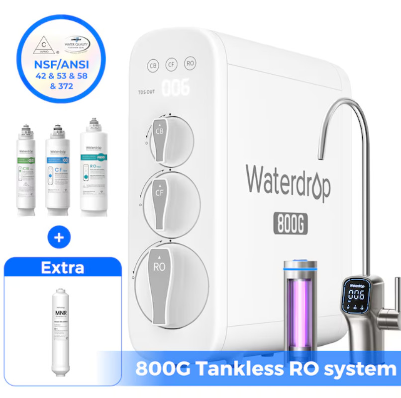 Waterdrop G3P800 RO Water Filter 800GPD Smart Faucet Sealed Box New