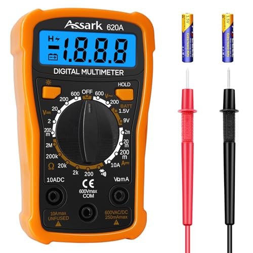 Digital Multimeter Voltage Tester, 2000 Counts Multimeter Measure AC DC Orange