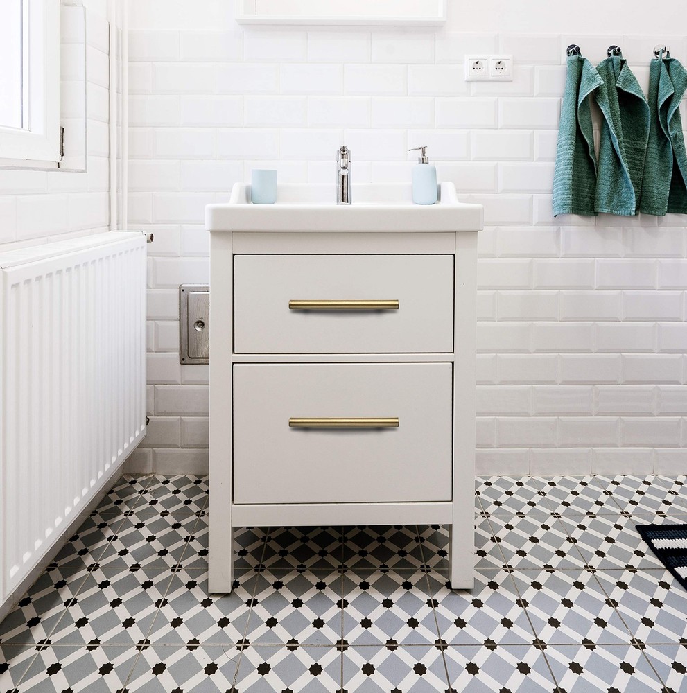 3 Pack | 5'' Cabinet Pulls Brushed Brass Stainless Steel Kitchen Drawer Pulls...