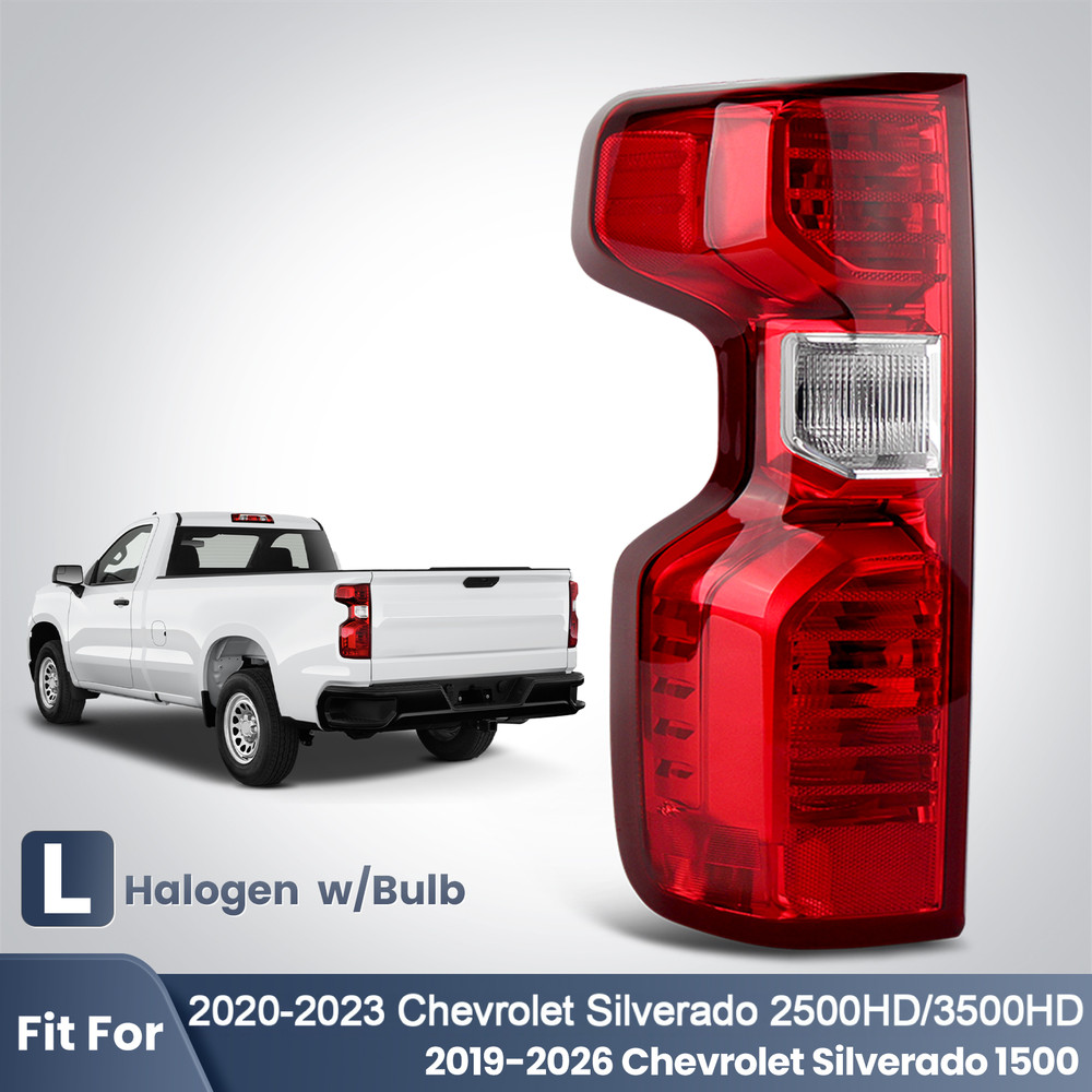 For 2019-2026 Chevy Silverado 1500 Halogen Tail Light Left Driver Side W/ Bulb