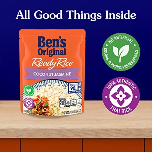 BEN'S ORIGINAL Ready Rice Coconut Jasmine Flavored Rice Easy Dinner Side 8.5 ...