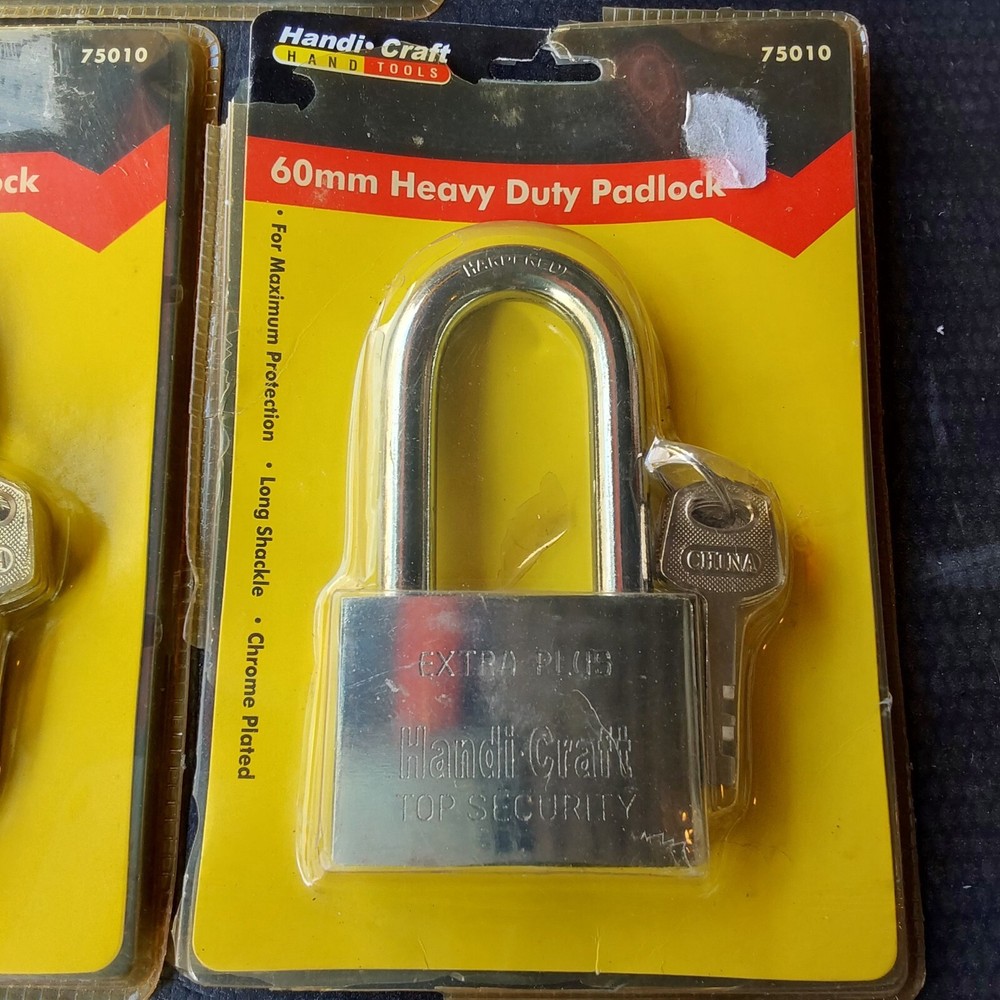 High Security Padlock with 3 Keys - 60mm Heavy Duty Padlocks Storage