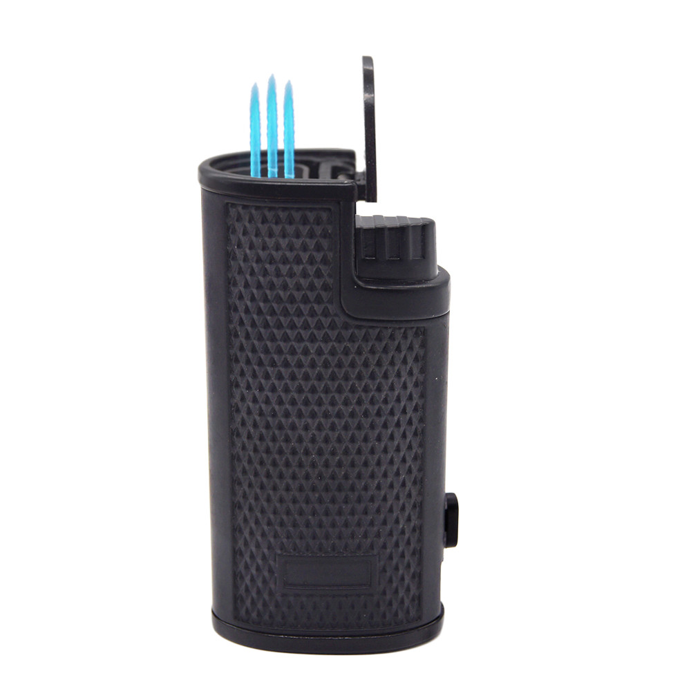 Shinny Triple Jet Torch Lighter Adjustable Windproof Butane Refillable Puncher K