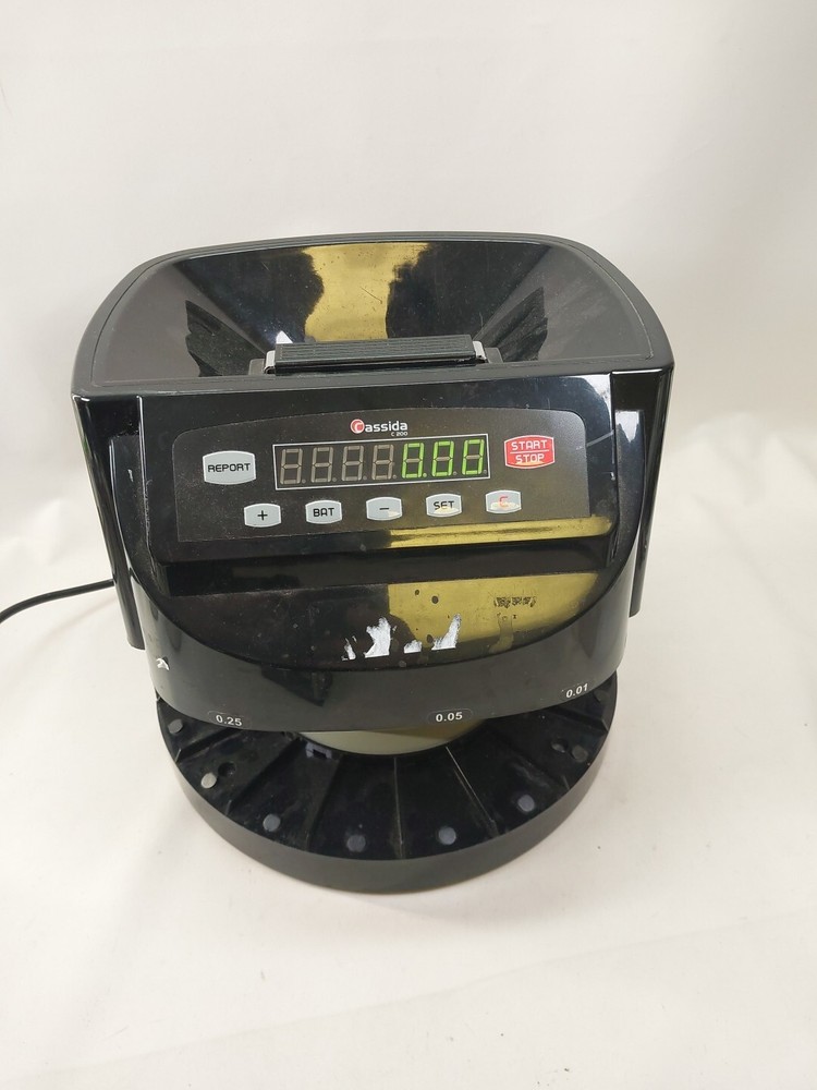 *Tested Working* CASSIDA C200 Coin Change Counter Sorter missing CATCH BINS
