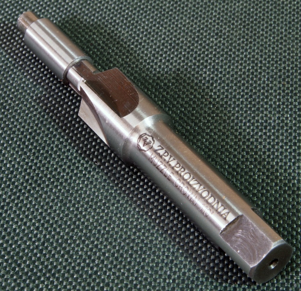 Muzzle Crowning tool, Cuts perfect 110 degree angle 30 cal, 6.5 & 9 mm pilots