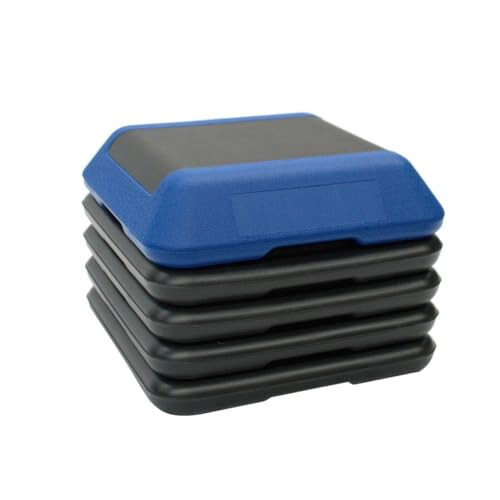 16"x16" Adjustable Aerobic Stepper with Stackable Step Risers | 4"-6''-8''-10''-
