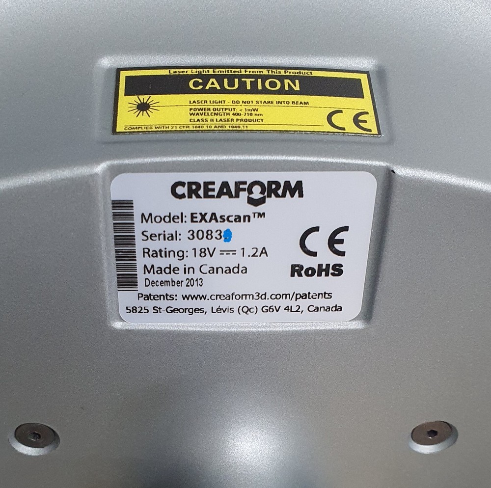 Creaform EXAscan Portable 3D Scanner w/ Calibration Plate, Case