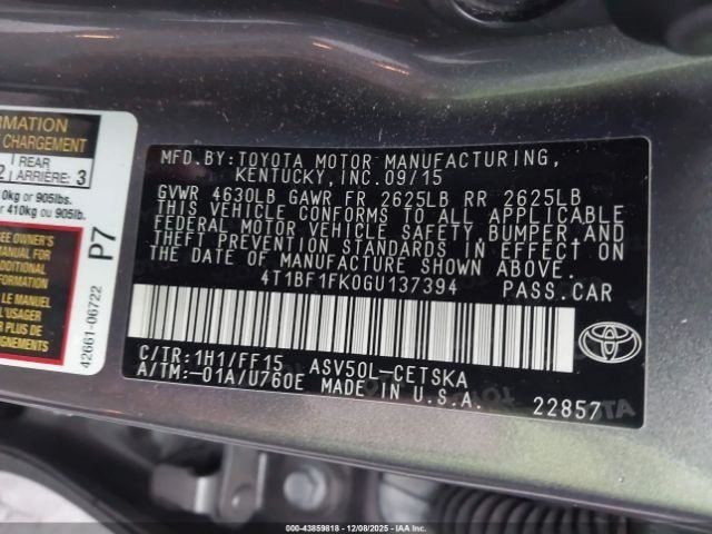 CAMRY 2016 Glove Box 4945423