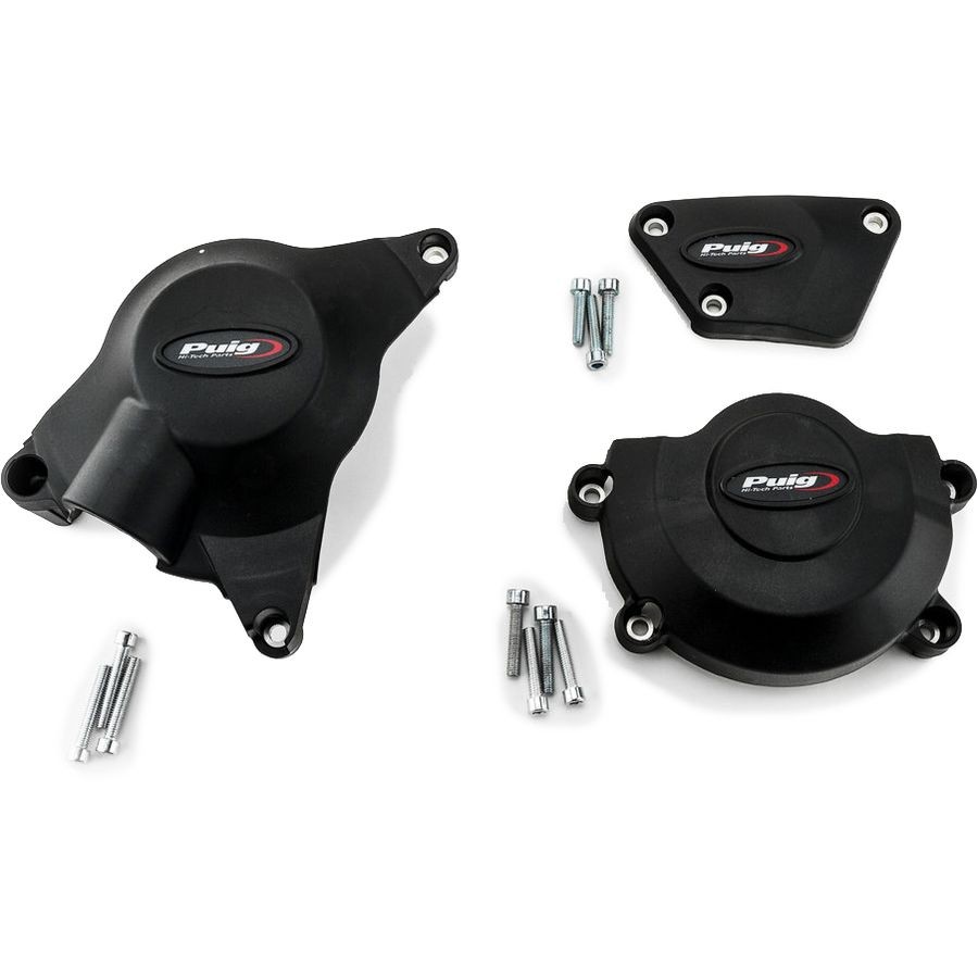 Puig Engine Protection Covers - Black, 3-Piece/Standard 20129N