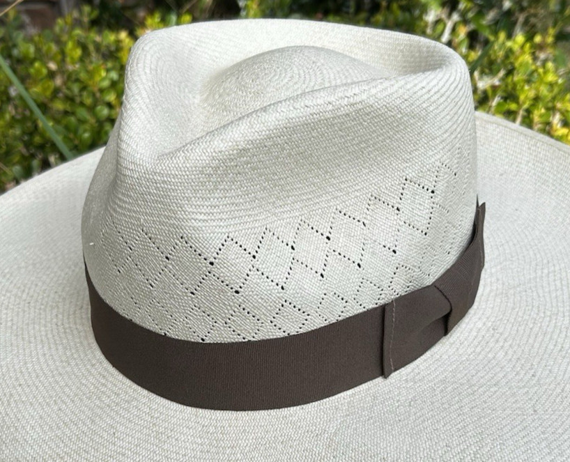 Tan - Panama Hat Band - Adjustable Size - Grosgrain W Bowtie