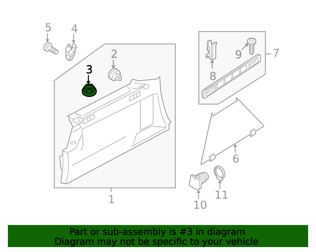 Genuine Volvo Quarter Trim Panel Nut 988118