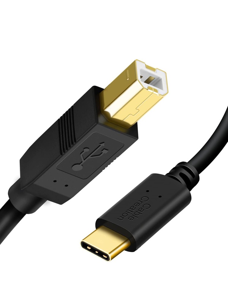 CableCreation USB C to B Printer & Scanner Cable - 10FT, MIDI Black
