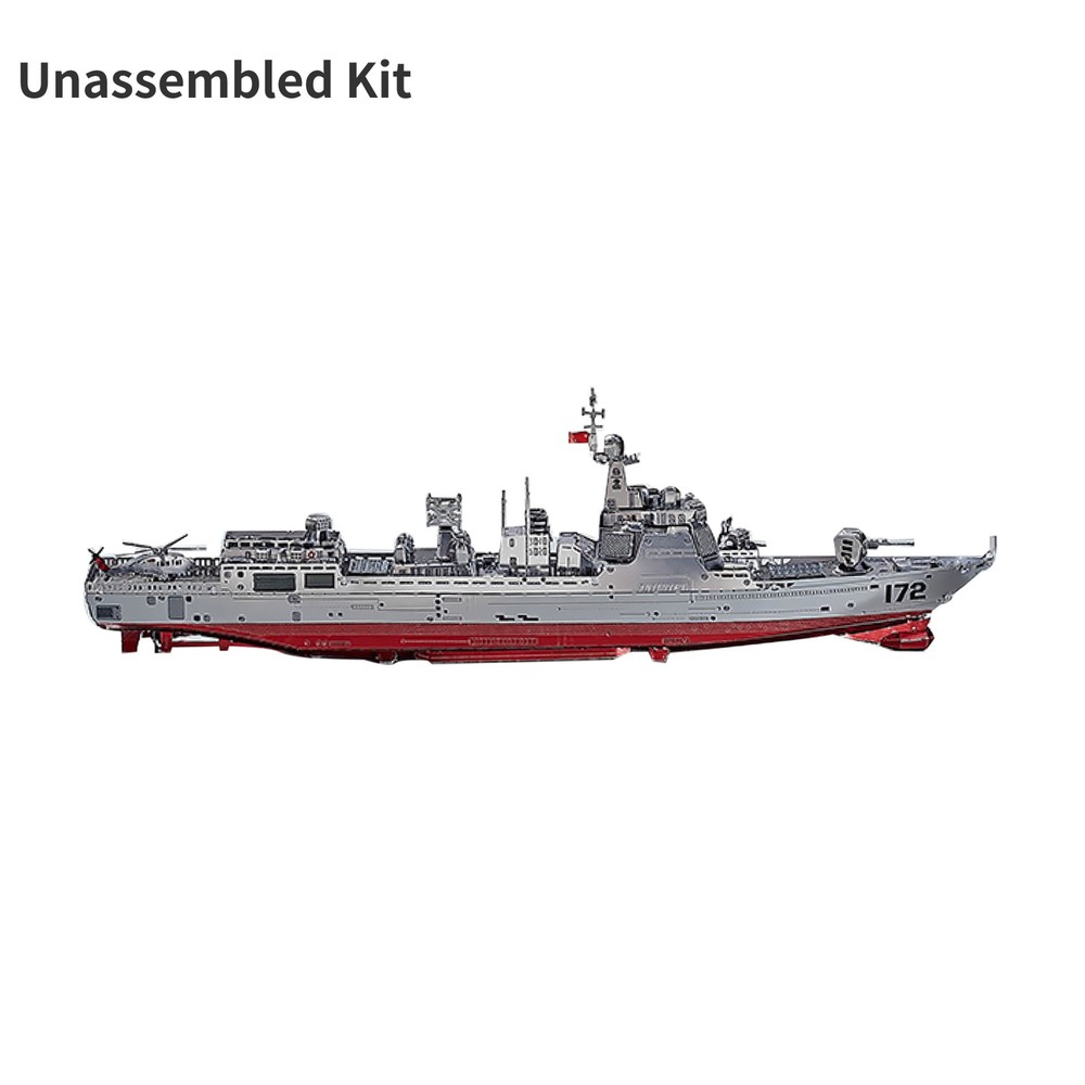 1:1000 Scale 052D Destroyer Model 3D Unassembled Kit Metal Model Souvenir Toy A