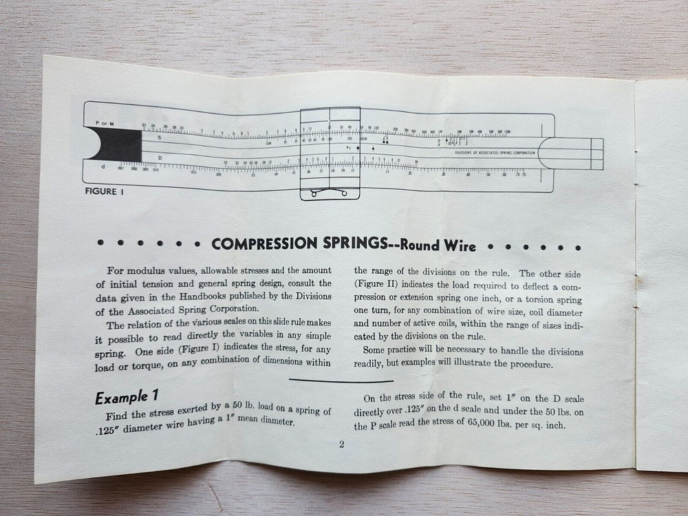 Pickett 1025 Helical Spring Design Side Rule, Full Documentation & Box