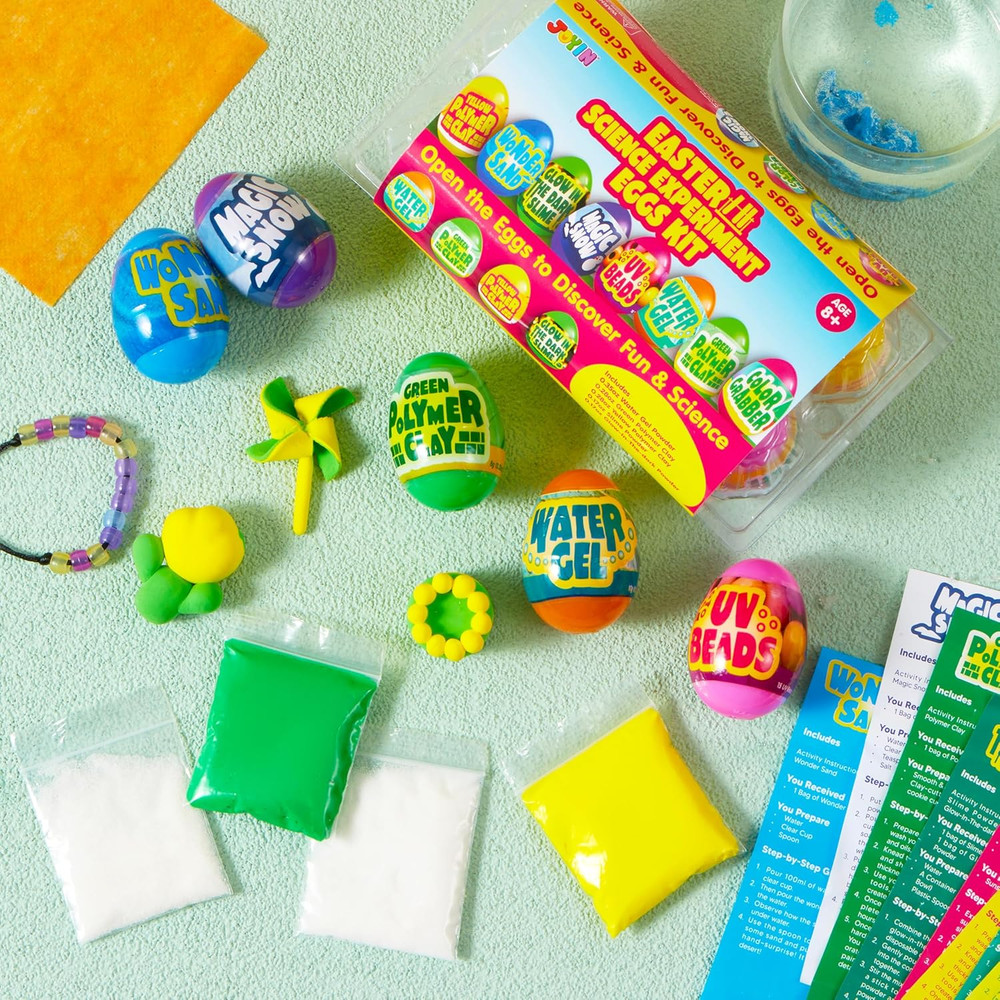 8 Pcs Easter Science Experiment Eggs, Colorful Eggs Prefilled with Science Ac...