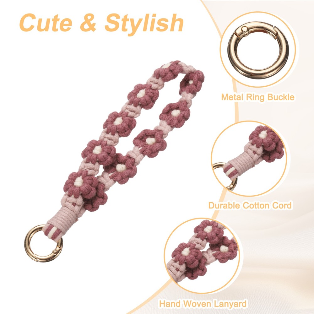 2 Pcs Cute Phone Wrist Strap with Tether Tabs, Purple