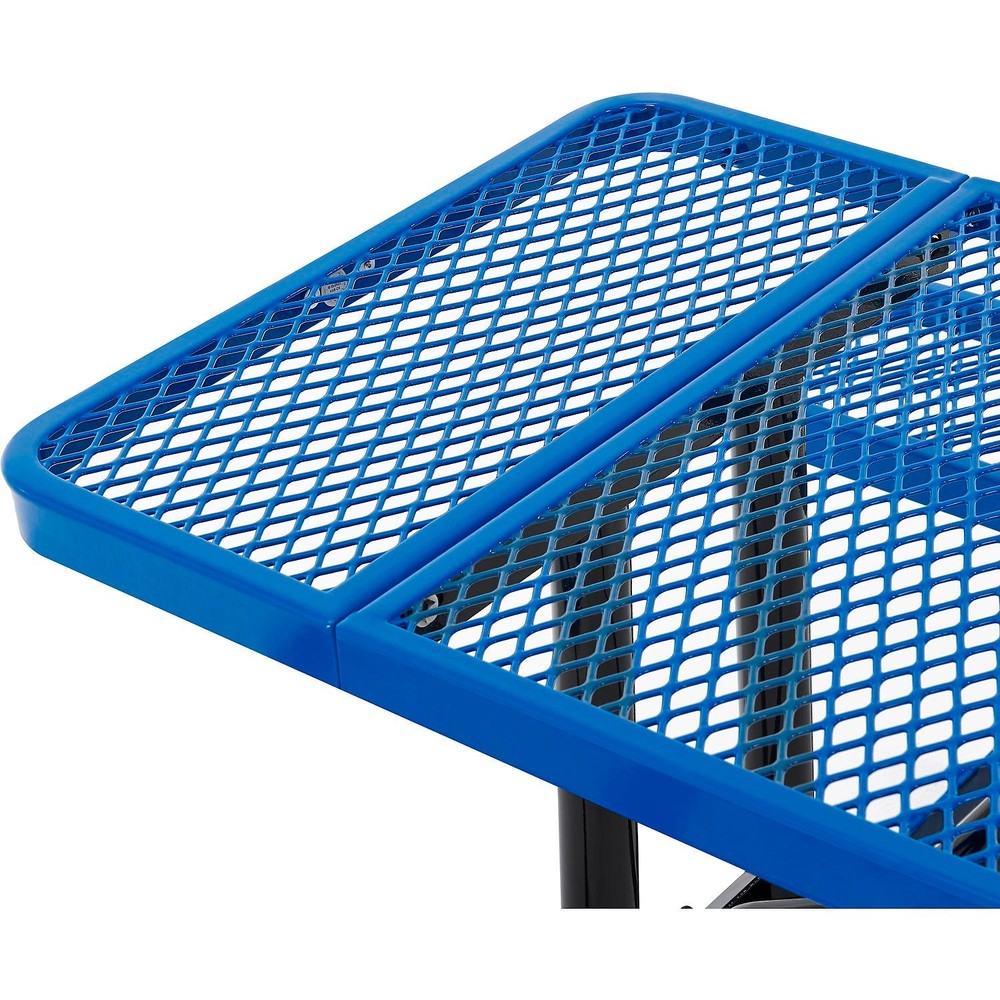 Global Industrial 8'L Rectangular Picnic Table Expanded Metal Blue