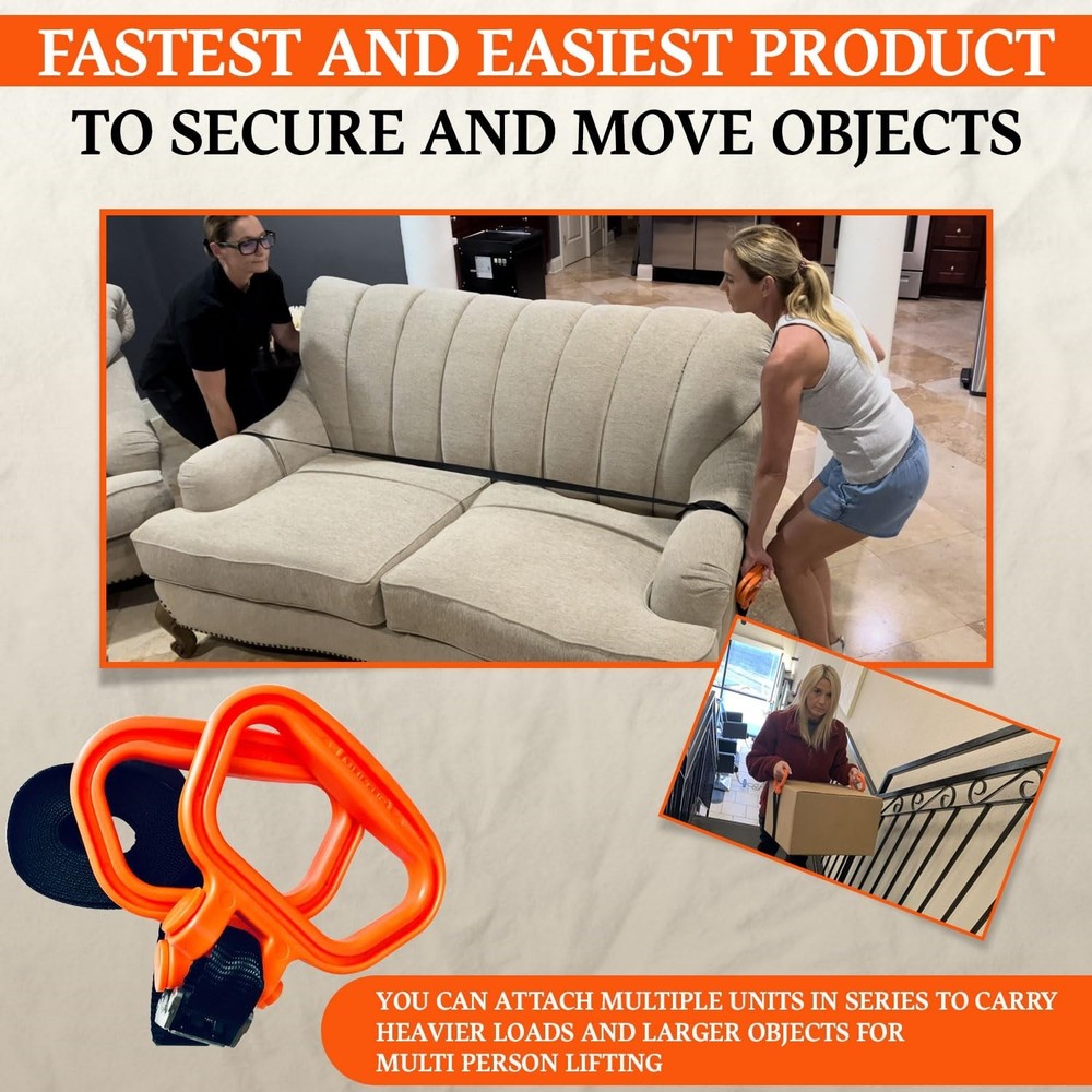 MULTUS - 2 Handle Moving Strap – Heavy Duty Carrying Strap for Boxes, Furn