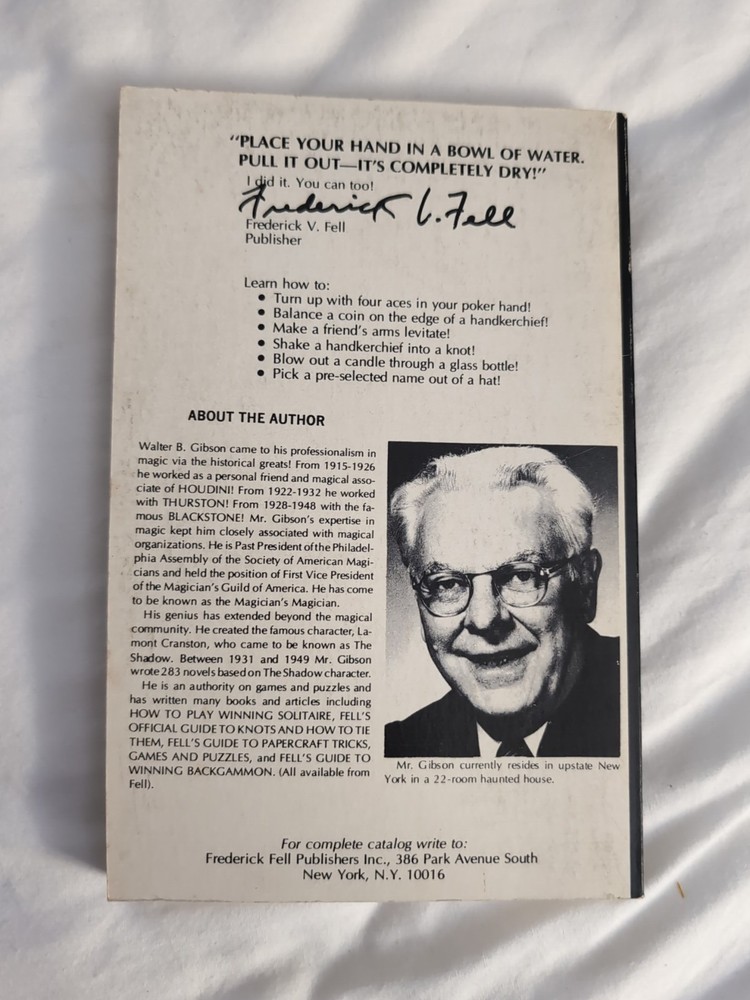 Fell's Beginner's Guide To Magic Walter Gibson Book