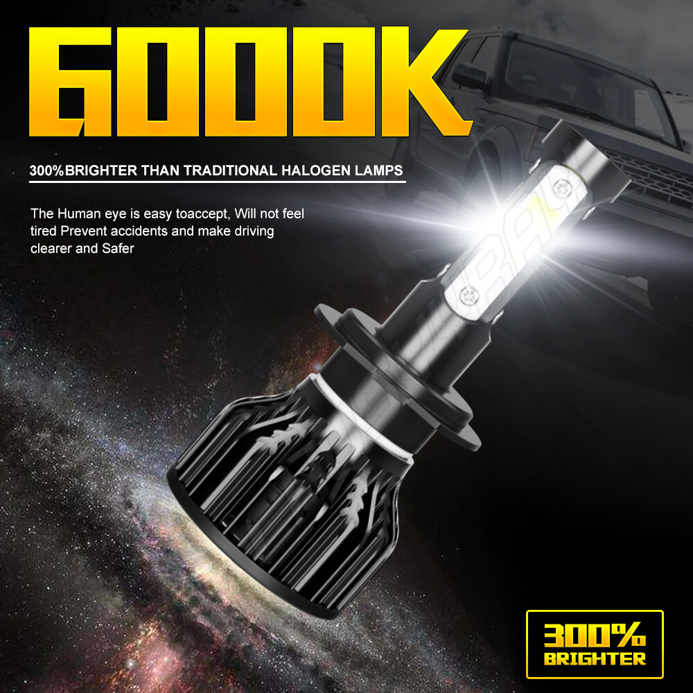 4x H7 LED Headlight Bulb Kit High Low Beam 80000LM Super Bright 6500K White E4EA