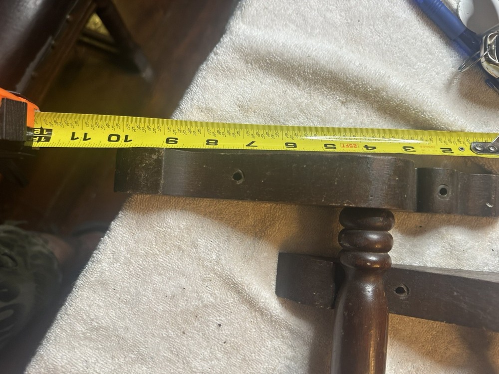 Pair Victorian Walnut Spindle Pull Bracket Handles Decoration Salvage 11”