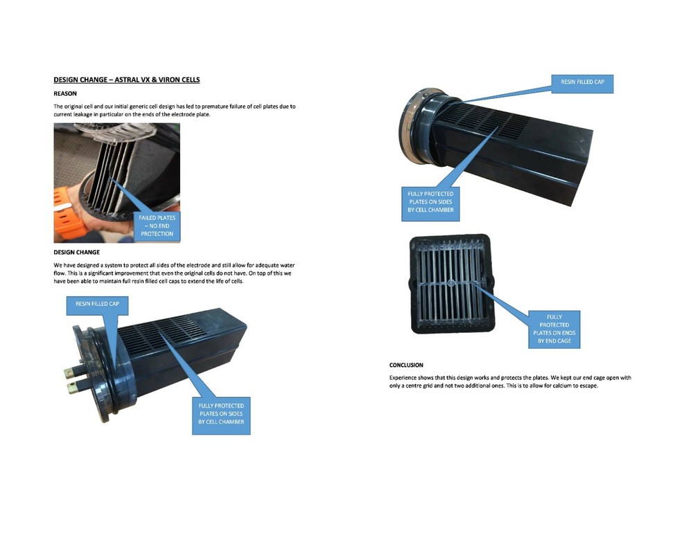 Astral (Hurlcon) VX6 / E25 Self Cleaning Replacement Salt Cell - Generic
