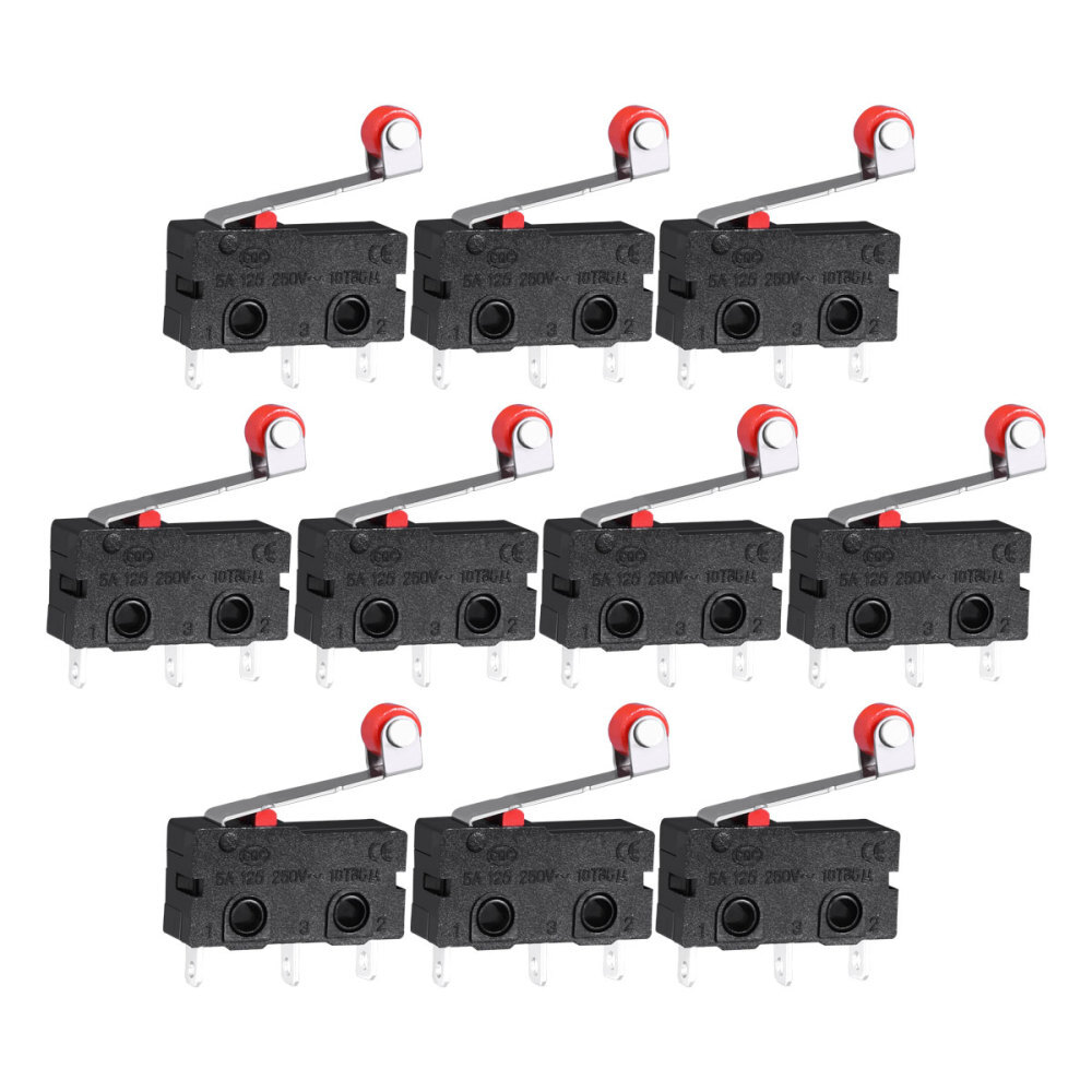10PCS Mini Micro Limit Switch Roller Lever Arm SPDT Snap Action Switch