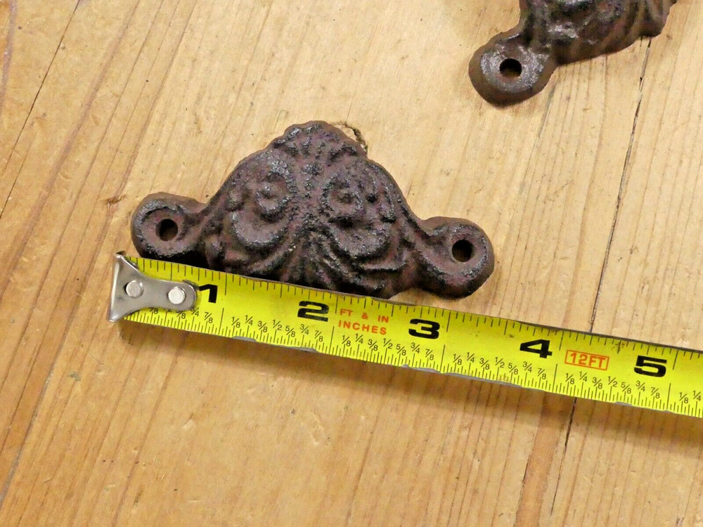 5 CAST IRON BROWN CUP PULLS DRAWER CABINET BIN HANDLES RUSTIC *DIFFERENT COLORS*