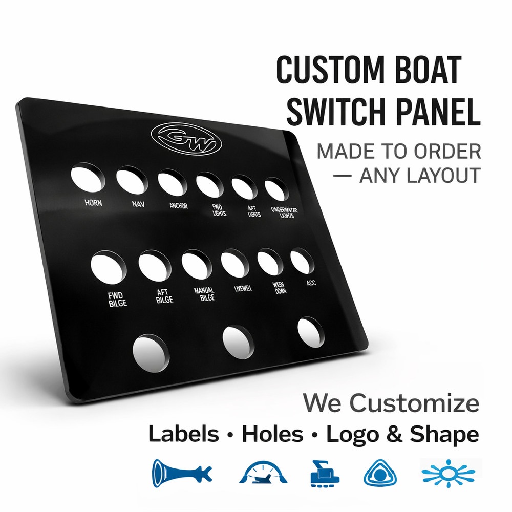 3 x 8 Black Glossy Acrylic Panel with Logo