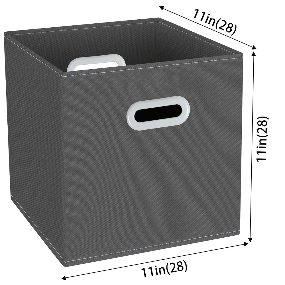 Yunkeeeper storage bins Cubes, Fabric Cube Organizer with 3 Pack, Gray