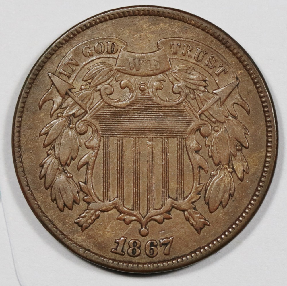 1866 2 Cent Piece. XF. 207020