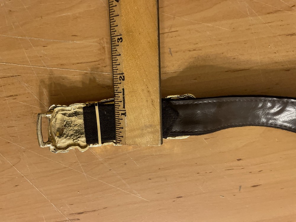 Brutalist Designer Belt Brass Leather 409 Adjustable