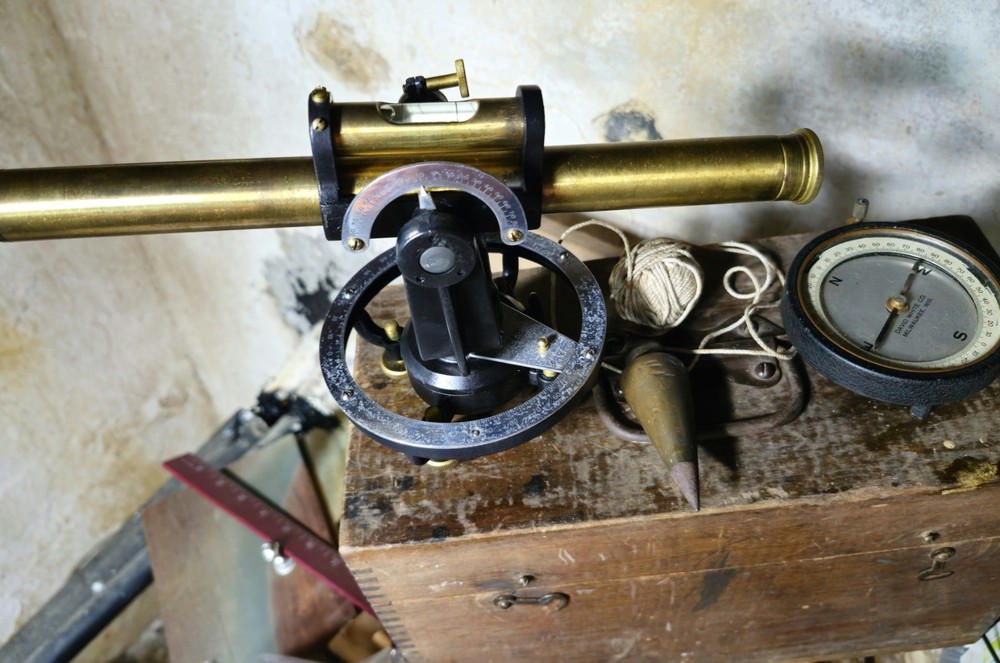 Antique David White Surveyors Transom, Level, Compass