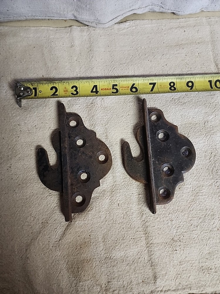 Antique Cast Iron Fancy Bed Hooks