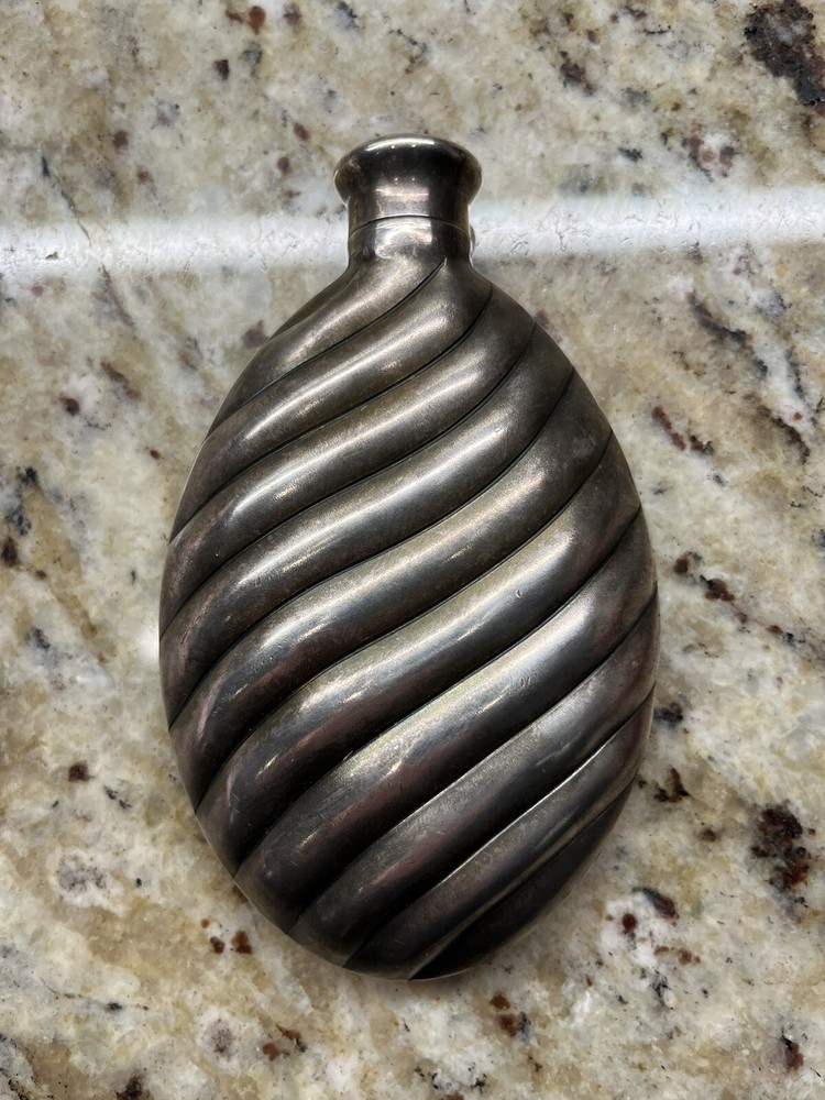 Antique  Victorian Silver Plate Flask 1889