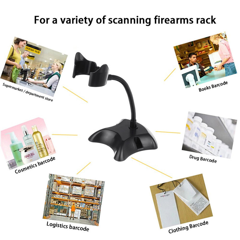 Black Adjustable Laser Barcode Scanner Stand Holder Bar Code Scan Reader Bracket