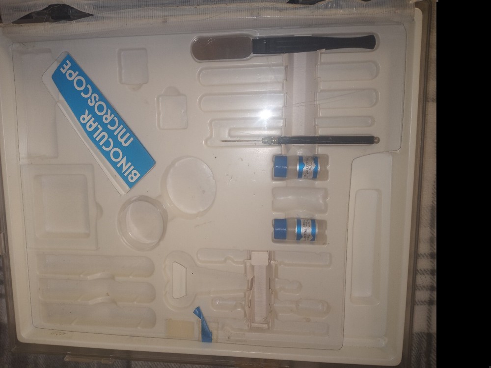 Vintage Edu Science 150x -1200x Binocular Microscope Set
