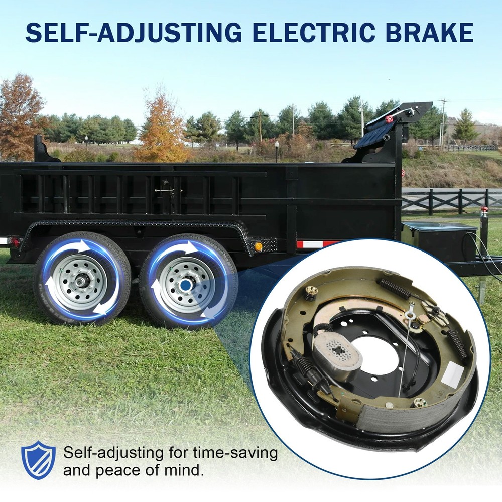 Four 12" X 2" Electric Trailer Brake Assembly for 7000 Lbs Trailer Axles LH & RH