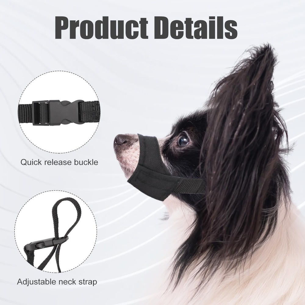 PEUTIER Short Snout Dog Muzzle, Muzzle for Small and Medium 5.5-7, black