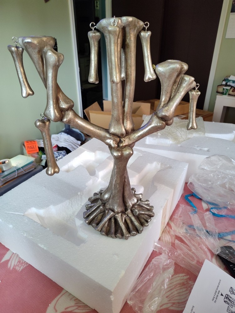 RESIN BONE CANDLE HOLDER HALLOWEEN LARGE
