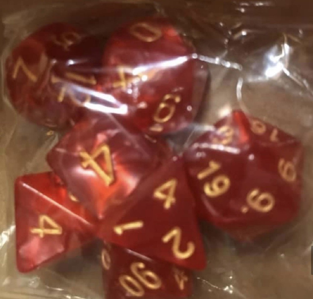 Blessed Metaphysics Roll Dice - Acrylic - Blue White / Black Numbers - 7Pcs/1Pcs