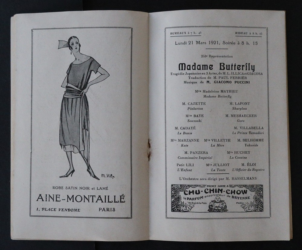 Program 1921 Theatre COMIC OPERA illustrator Barjansky Madame Butterfly