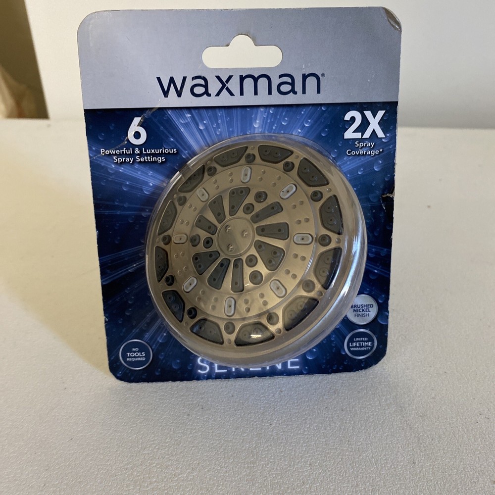 WAXMAN SERENE FIXED SHOWERHEAD-6 Settings, Brushed Nickel