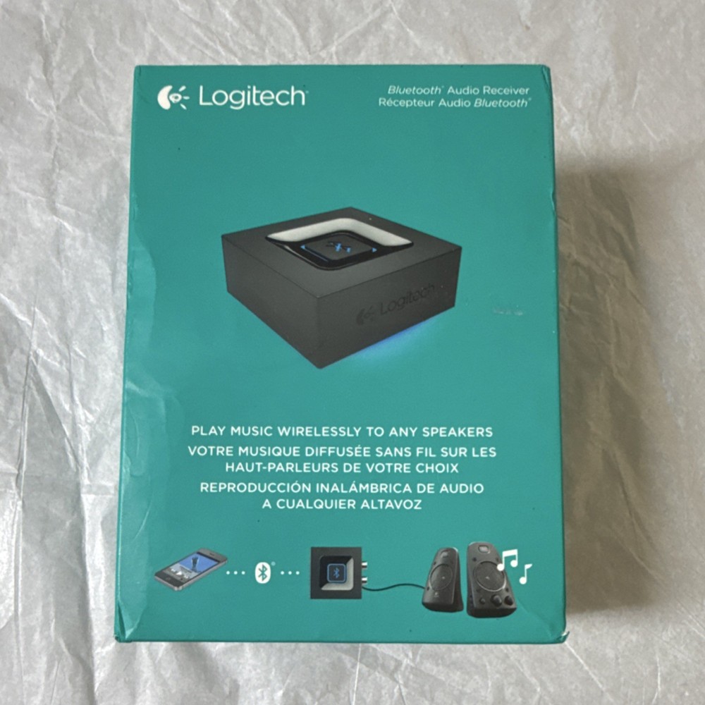 Logitech Bluetooth Audio Receiver Adapter, Multipoint, 1-Push Pairing, Black