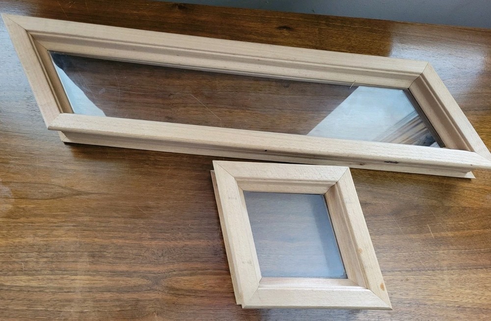 2 Small Visador Diagonal  Door Windows