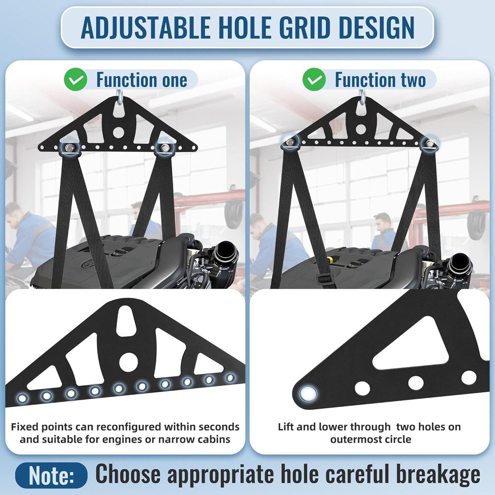 Engine Lifting Sling fit Kit 2 Point or 4 Point Engine Hoist Leveler with Adjust