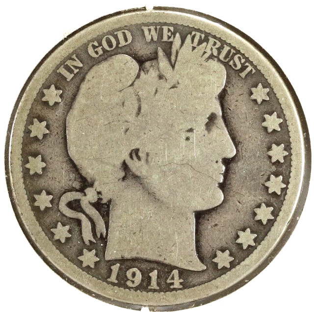1914 Barber Half Dollar 50c Better Date