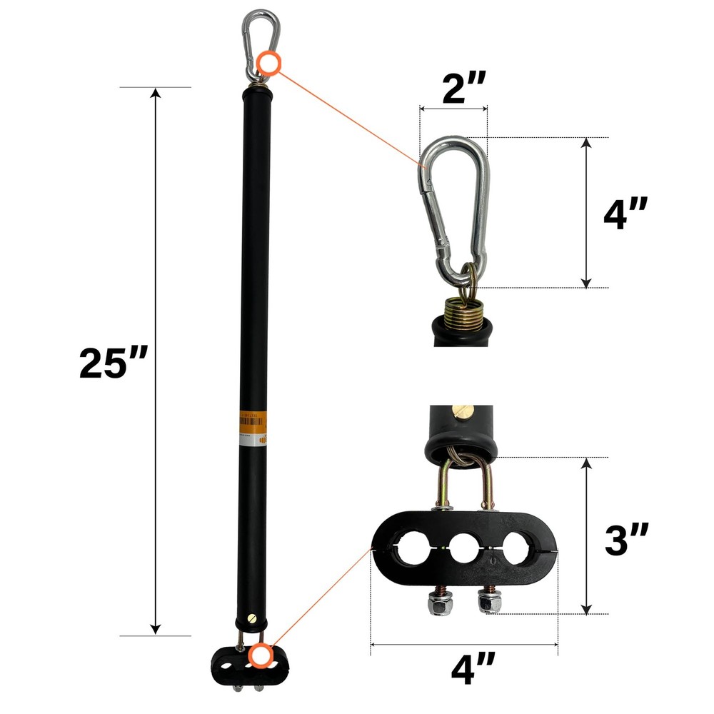 TORQUE 25" Single Tender Spring Kit Assembly Hanger Tracker Holder with Hose